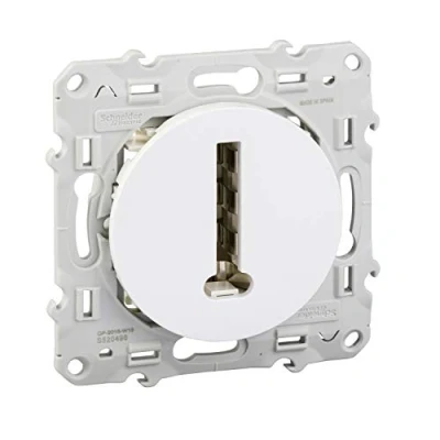 Image of Schneider Electric Odace S520496 Telephone T Socket White