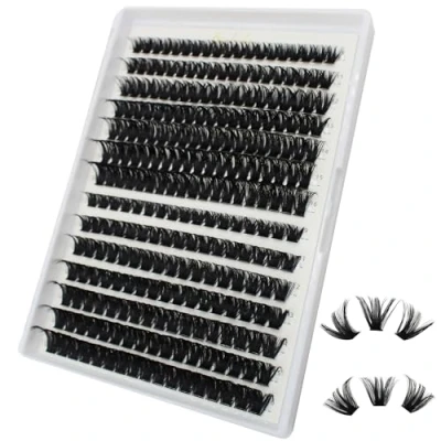 Image of Bransfy 252pcs 80D+100D Thick Volume Eyelashes Clusters Natural Eyelash Extensions Russian D Curl Individual Cluster Makeup Tools Lashes(80D+100D 0.07D 9 16mm)