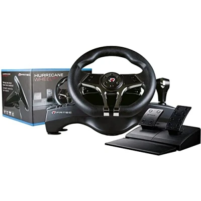 Image of FRTEC HURRICANE MKII Racing Steering Wheel with Gear Shifter and 2 Pedal Set, Vibration Feedback, Paddle Shifters For PC, PS4, PS3 &amp; Switch