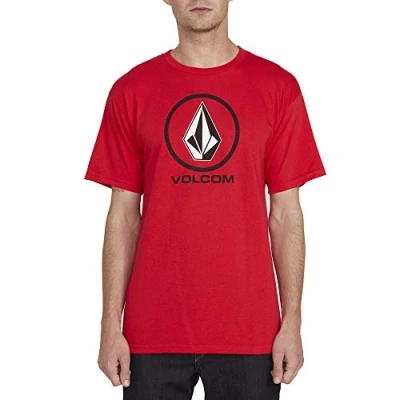 Image of Volcom Men&#039;s Crisp Stone Short Sleeve Tee T Shirt, Red, XL