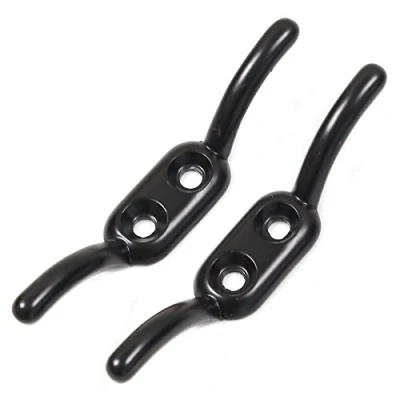 Image of 2X 90mm Washing Line Cleat Hooks Heavy Duty Trailer Rope Tiebacks