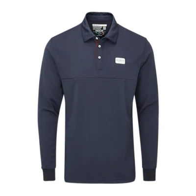 Image of Stuburt Men&#039;s Sport Tech Long Sleeve Polo Golf Shirt, French Navy, S UK