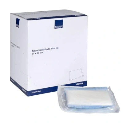 Image of ABENA Gauze Pads 10x20cm 25 Pack High Absorption Swabs, Breathable Sterile with Liquid Repellant Backing, Dressings for Wounds Sterile, Medical Open