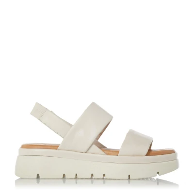 Image of Dune Ladies Location Padded Flatform Sandals Size UK 7 Wedge Heel Flatforms Ecru
