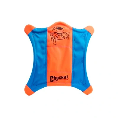 Image of Chuckit! Flying Squirrel Spinning Dog Toy, Large (Orange/Blue), Multi, (11 in x 11 in)