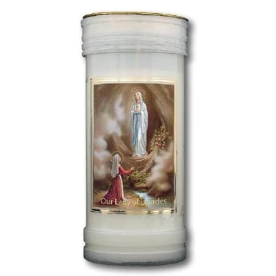 Image of Our Lady of Lourdes Pillar Candle 3 Days Novena