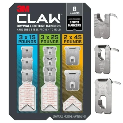 Image of 3M Claw Drywall Picture Hangers, 8 Hangers
