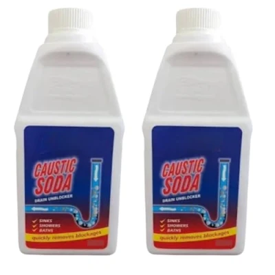 Image of 3kg Caustic Soda Drain Cleaners &amp; Unblockers Powder Kitchen Sink Cleaner Effectively Clears Blocked Drains Also Use For Cleaning Pathways Driveways Exterior Brickwork (3x 1Kg)