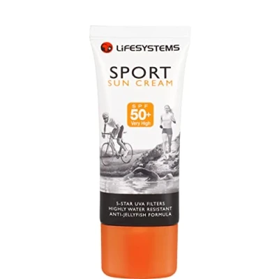 Image of Lifesystems Sport Anti Jellyfish SPF 50 Sun Cream, 5 Star UVA Protection Highly Waterproof And Sweat Resistant For Running, Swimming, Triathlon, White, ml