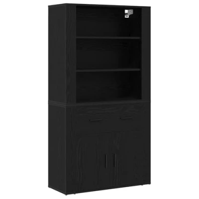 Image of vidaXL Highboard Oak Black Engineered Wood