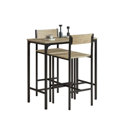 Image of OGT03 N,Bar Set 1 Bar Table and 2 Stools with Backs Sobuy