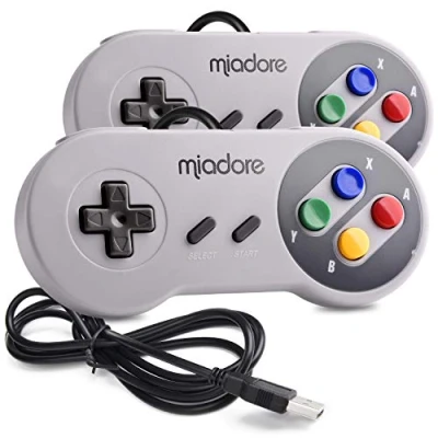 Image of 2 Pack USB Controller for SNES Retro Gaming, miadore Classic Gamepad Joypad Gamestick Windows PC MAC Linux Raspberry Pi 3