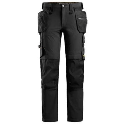 Image of Snickers AllroundWork Full Stretch Trousers Holster Pockets Black/Black 56
