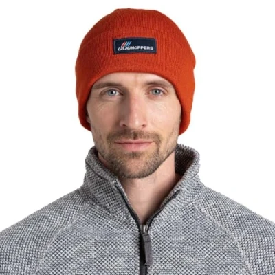 Image of Craghoppers Mens Archive Ii Winter Beanie Hat, Carnelian Orange, M EU