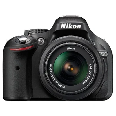 Image of Nikon D5200 Digital SLR Camera with 18 55mm VR Lens Kit Black (24.1MP) 3 inch LCD (Renewed)