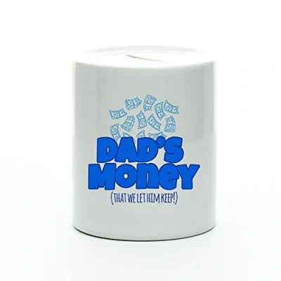 Image of Dad&#039;s Money Ceramic Box Dad Savings Gift Piggy Bank