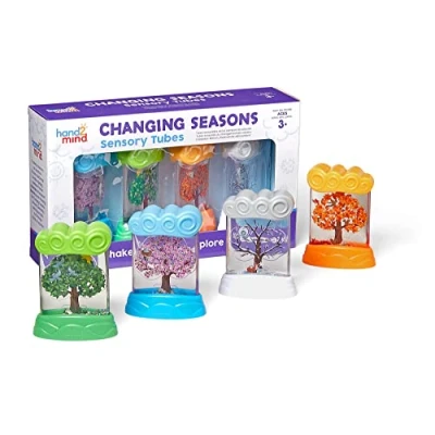 Image of Learning Resources Changing Seasons Sensory Tubes, Fidget Ages 3+, Weather for Kids, Anxiety Calming Tools, Stress Relief Toys, Calm Down Corner Supplies