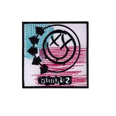 Image of Blink 182 Smiley Color Round Patch Badge Embroidered Iron on Applique Souvenir Accessory