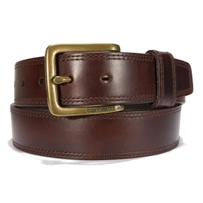 Image of Carhartt Men&#039;s Hamilton Belt, Brown With Old English Brass Finish, 50