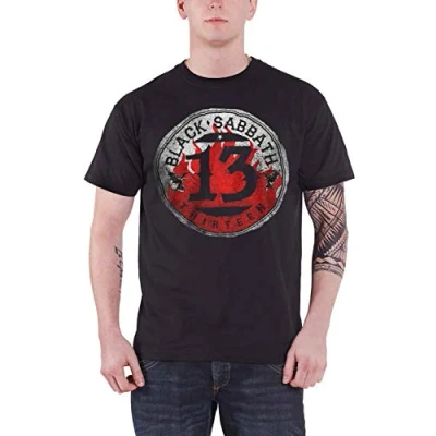 Image of Black Sabbath Men&#039;s 13 Flame Circle Short Sleeve T Shirt, Black, Medium