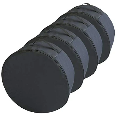 Image of Ferocity Premium Strong Black Wheels cover Tyre Protection SET of 4 pcs. 17&#039;&#039; 22&#039;&#039; Size XXXL Transport Storage Bag with Handle [097]