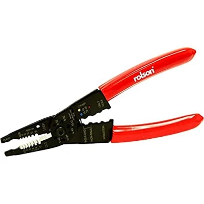 Image of Rolson 20810 Wire Stripper and Terminal Assortment Set, Black