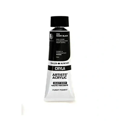 Image of Daler Rowney Cryla Acrylic 75 ml Ivory Black, Professional Artists
