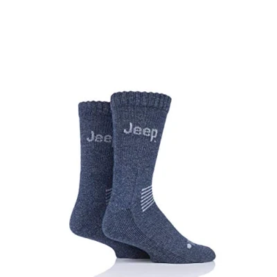 Image of 2 Pair Navy / Grey Wool Mix Socks Men&#039;s 6 11 Mens Jeep