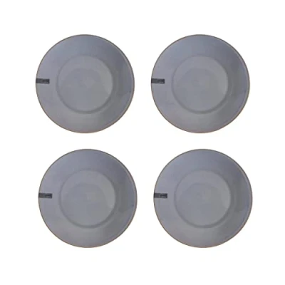 Image of YöL Set of 4 Side Plates Reactive Glaze Stoneware Blue Green Grey Dinnerware Boho Home Kitchen