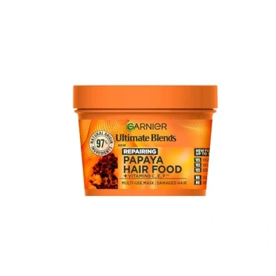 Image of Garnier Hair Food 3 in 1 Treatment Mask, Intensely Nourishes and Repairs Hair, For Damaged No Silicones, Vegan Formula, Papaya, Ultimate Blends, 400ml