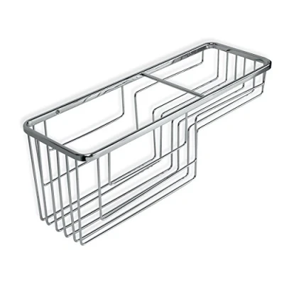 Image of TATAY Rectangular Krom basket, two levels, functional design and high capacity, made of chrome plated brass stainless steel
