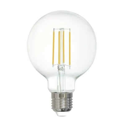 Image of Eglo Connect.z Smart Home E27 LED Filament Light Bulb, G80, ZigBee, app and Voice Control, dimmable, Neutral White, 806 Lumen, 6 watt, Vintage Lightbulb Transparent