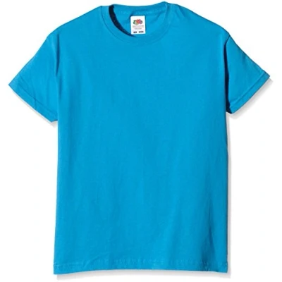 Image of Fruit of the Loom Unisex Kids Valueweight Short Sleeve T Shirt, Azure, 12 13 Years (Manufacturer Size:34)