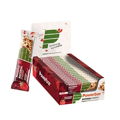 Image of Powerbar Natural Energy Cereal Strawberry &amp; Cranberry 18x40g Vegan Carbohydrate Bar + Magnesium