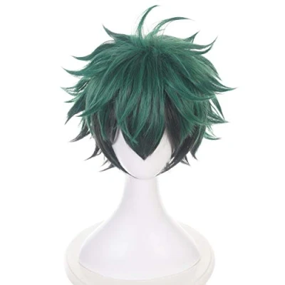Image of HIROAKIYA Deku Izuku Midoriya Wig, MHA My Hero Academia Cosplay Wig with Cap