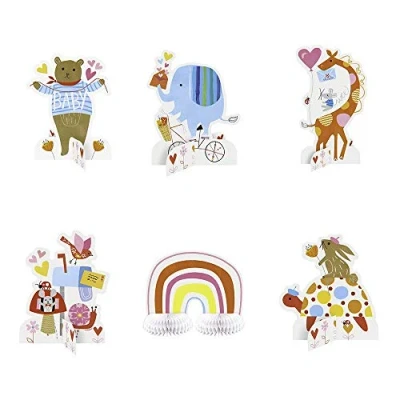 Image of Unique Party 73439 Zoo Baby Shower Table Decorations, Set of 6