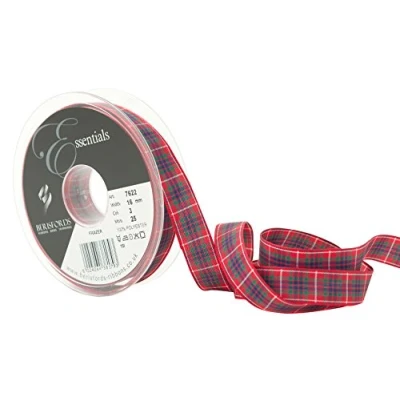 Image of Berisfords Polyester Tartan, Frazer, 10.4 x 2 cm