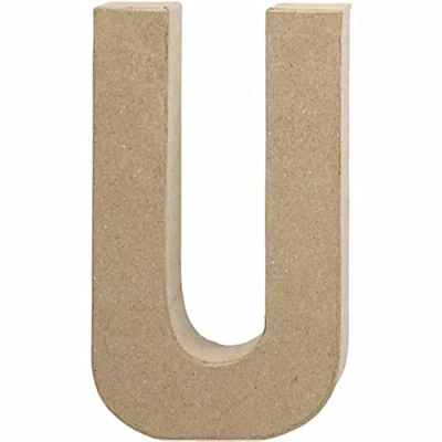 Image of Creativ 26620 20.5 cm 1 Piece Papier Mache Letter U, Beige