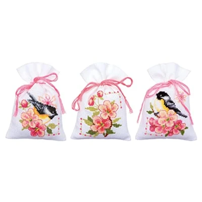 Image of Vervaco Embroidery Kit, Birds and Blossoms (18 Count), 8x12cm