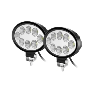 Image of WELLIT 2x24W LED Work Light Oval Floodlight 12V 24V Offroad Driving Fog Lights Lamps for 4x4 Car Tractor Truck Moto Bike Boat SUV ATV