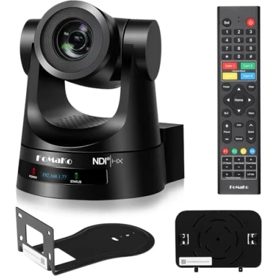 Image of FoMaKo NDI PTZ Camera 30X Optical Zoom with HDMI/ 3G SDI/IP POE 1080P@60FPS for Broadcast Live Streaming Church Video Production Supports vMix OBS Wirecast
