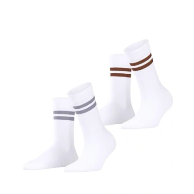 Image of ESPRIT Women&#039;s Tennis Stripe 2 Pack W SO Cotton Patterned Pairs Socks, White (Raw 2100) new eco friendly, 2.5 5