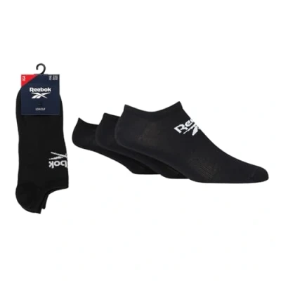 Image of Mens and Women&#039;s 3 Pair Reebok Core Cotton Trainer Socks Black 11 12.5 UK