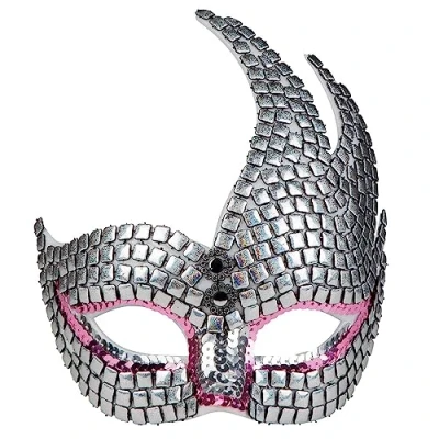 Image of Boland 00286 Venetian Mosaic Mask Silver