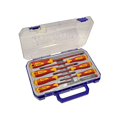 Image of Faithfull SDVDESET7 Soft Grip VDE Screwdriver Set (7 Pieces)