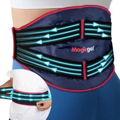 Image of Magic Gel Back Ice Pack Maximum Compression Sports Cold Compress Wrap for &amp; Lower Body Reusable Hot Packs and Flexible