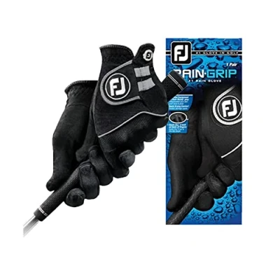 Image of FootJoy RainGrip Ladies Golf Gloves Pair, Black, M/L