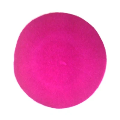 Image of Central Chic Womens Quality Plain Beret Hat 100% Wool French Winter Autumn Ladies Girls Fashion Hats One Size Fits All (Hot Pink)