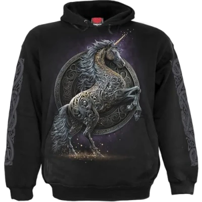 Image of Spiral Celtic Unicorn Hoody Black M