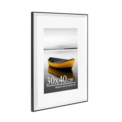 Image of Baoee Black white Two Tone Picture frame 30x40cm with A4 Mount,photo acrylic glass, Frame,Poster Frame, certificate frame,Wall Mountable